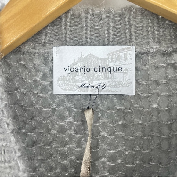 VICARIO CINQUE CREW-NECK MOHAIR SWEATER STRIPES GREY MARADA S/M oversized fit - Picture 6 of 12